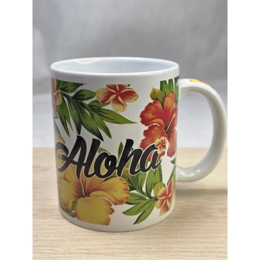 NEW Hawaii Souvenir Mug TROPICAL HIBISCUS Tea Coffee Cup Drink Travel Gift Aloha